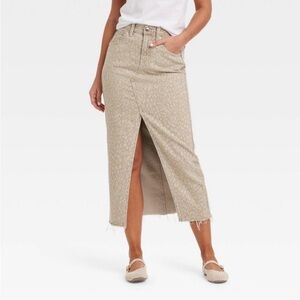 Universal Thread leopard print denim maxi skirt size 17 NWT
